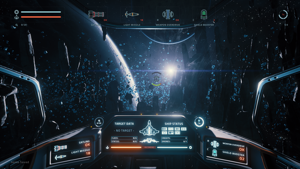интерфейс кабины пилота в Everspace