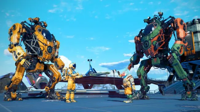 Пилотный гигантский топающий мех в новом обновлении No Man's Sky