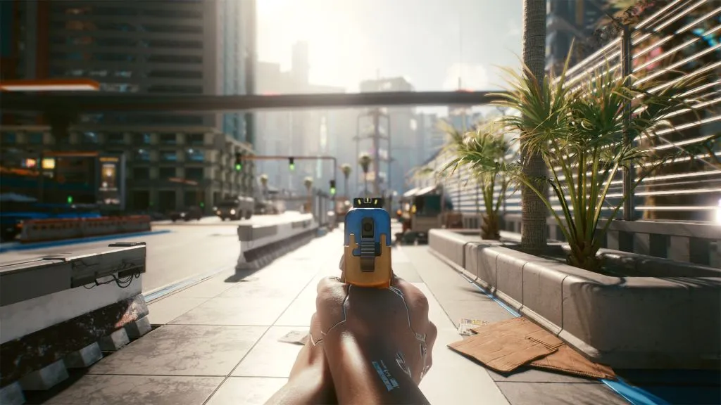 Как убрать оружие в кобуру в Cyberpunk 2077